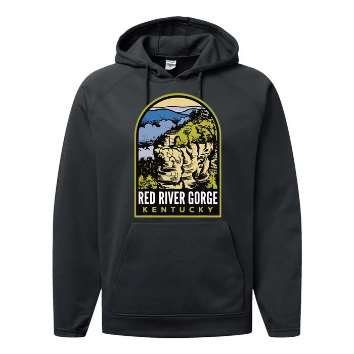 Red River Gorge Chimney Top Rock Performance Fleece Hoodie