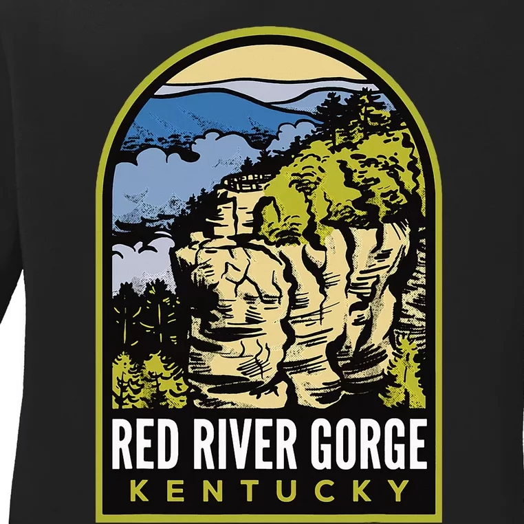 Red River Gorge Chimney Top Rock Ladies Long Sleeve Shirt