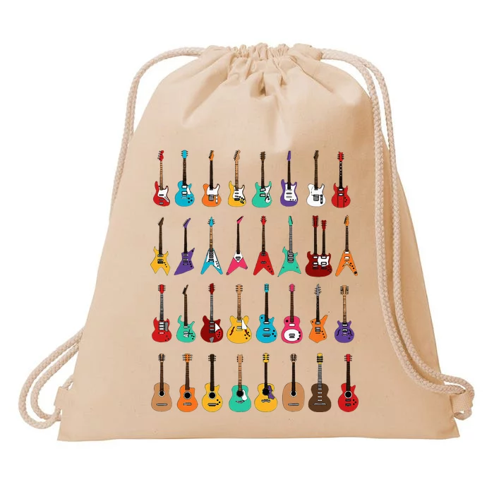 Rock & Roll Guitars Cute Musical Instrument Gift Drawstring Bag