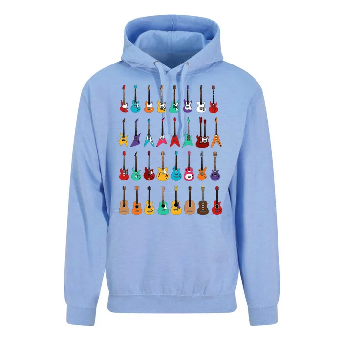 Rock & Roll Guitars Cute Musical Instrument Gift Unisex Surf Hoodie