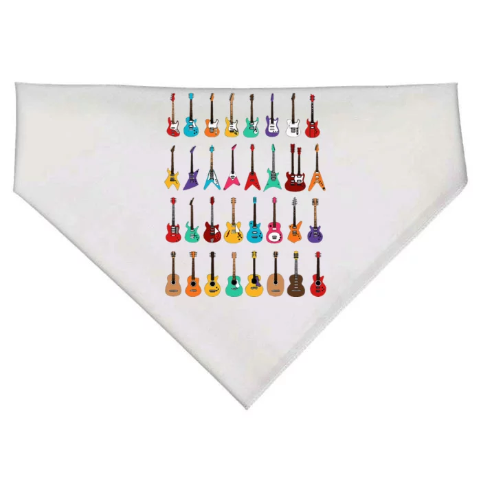 Rock & Roll Guitars Cute Musical Instrument Gift USA-Made Doggie Bandana