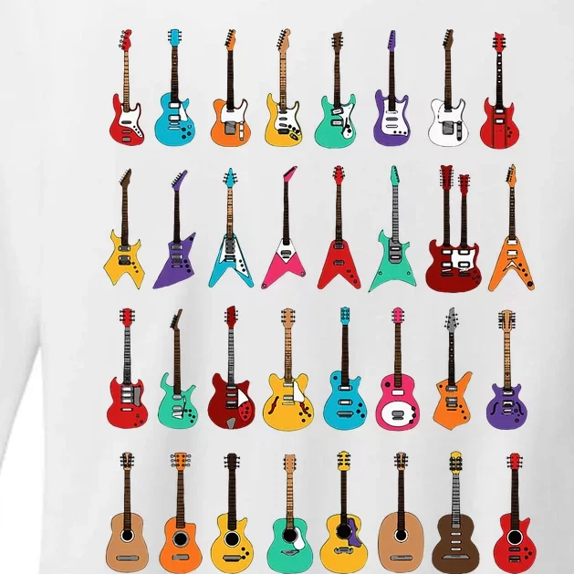 Rock & Roll Guitars Cute Musical Instrument Gift Womens CVC Long Sleeve Shirt