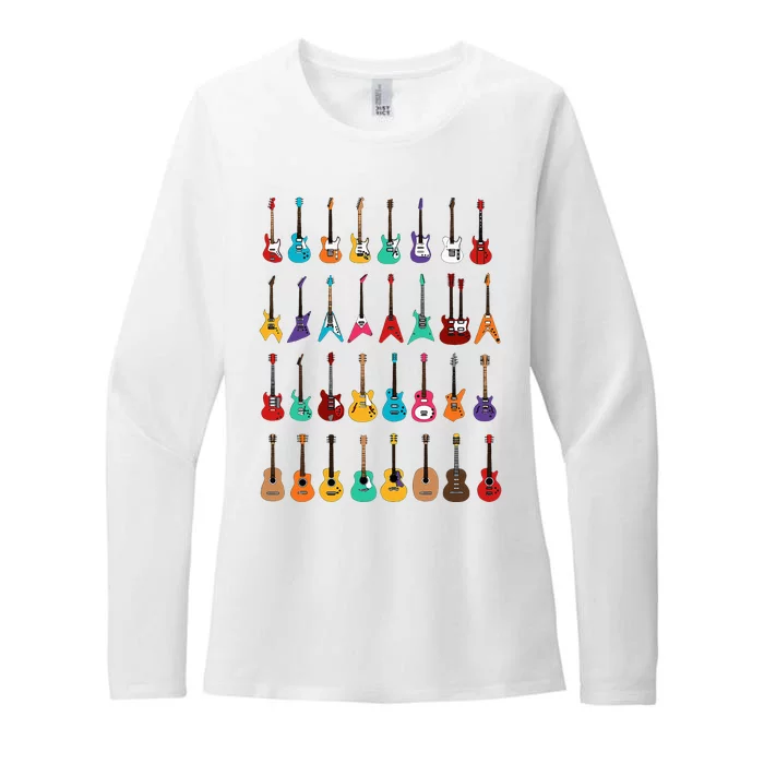 Rock & Roll Guitars Cute Musical Instrument Gift Womens CVC Long Sleeve Shirt