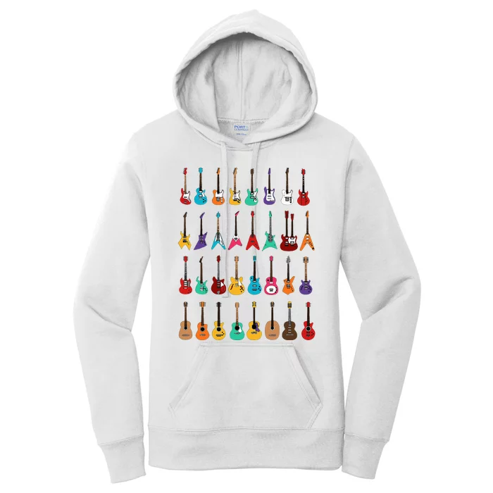 Rock & Roll Guitars Cute Musical Instrument Gift Women's Pullover Hoodie