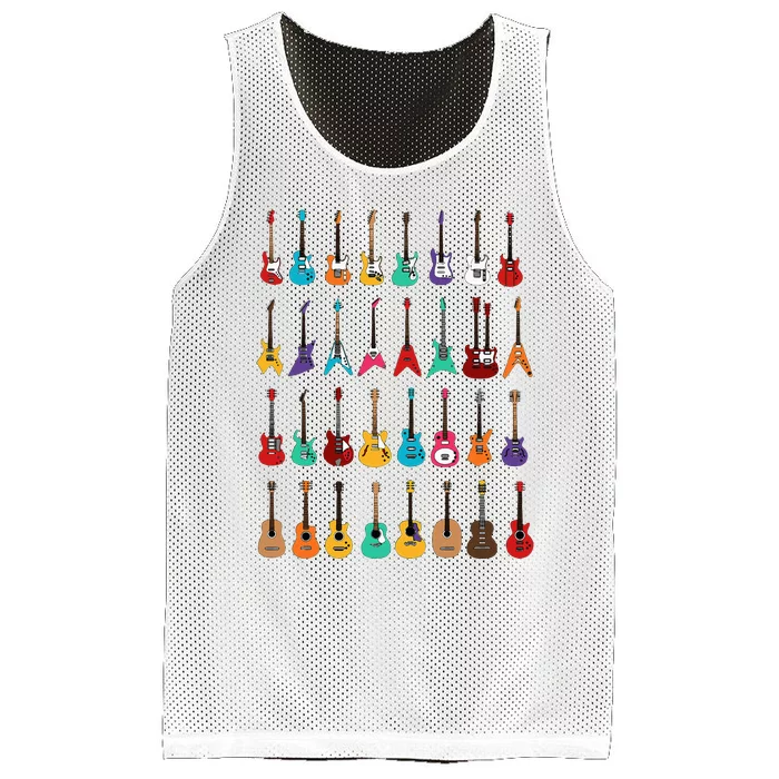 Rock & Roll Guitars Cute Musical Instrument Gift Mesh Reversible Basketball Jersey Tank