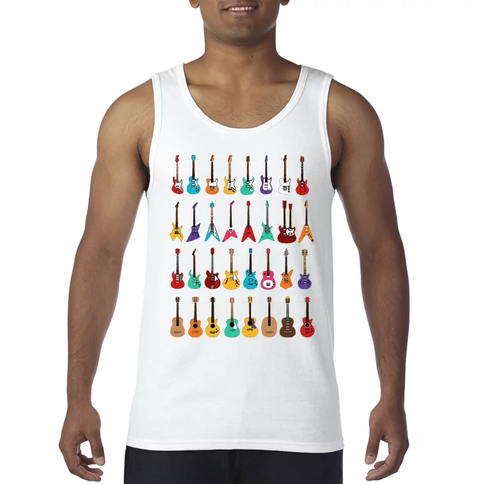 Rock & Roll Guitars Cute Musical Instrument Gift Tank Top