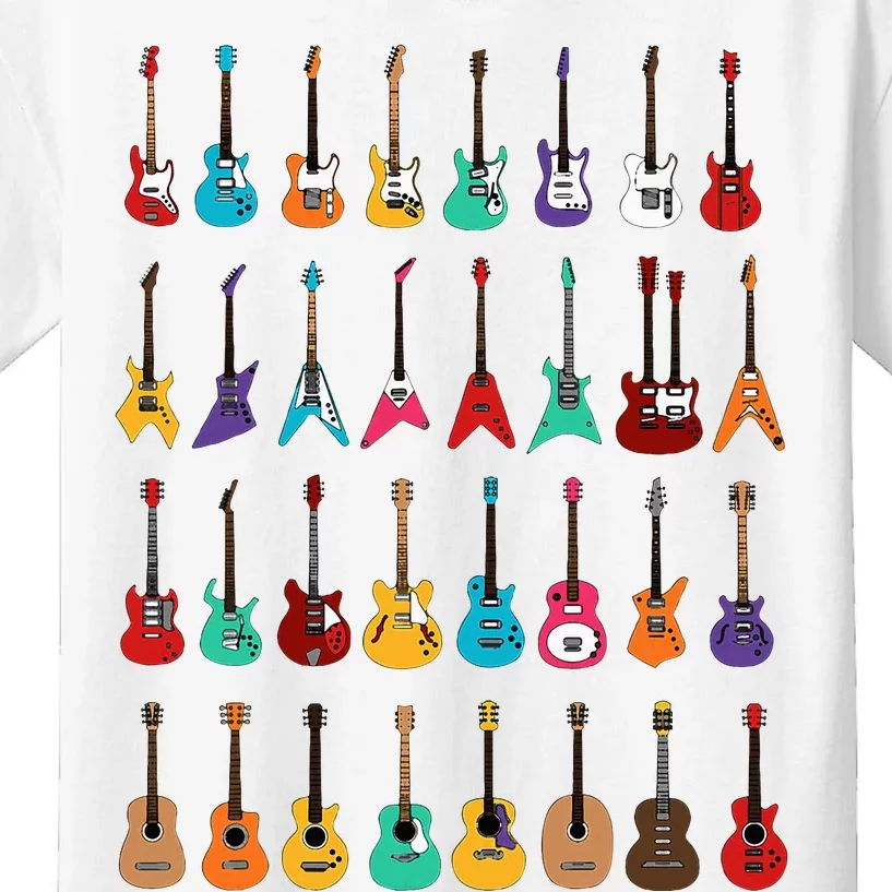 Rock & Roll Guitars Cute Musical Instrument Gift Kids T-Shirt