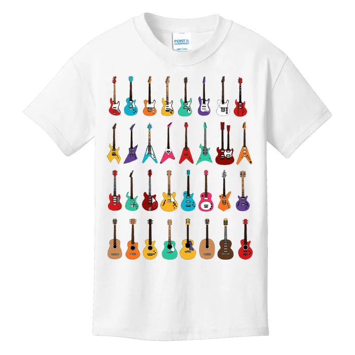 Rock & Roll Guitars Cute Musical Instrument Gift Kids T-Shirt