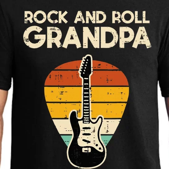 Rock Roll Grandpa Guitar Retro Rocker Papaw Grandfather Pajama Set