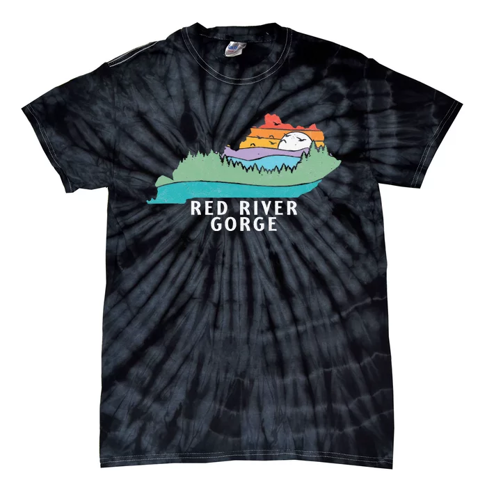 Red River Gorge Kentucky Outdoors State Nature Retro Tie-Dye T-Shirt