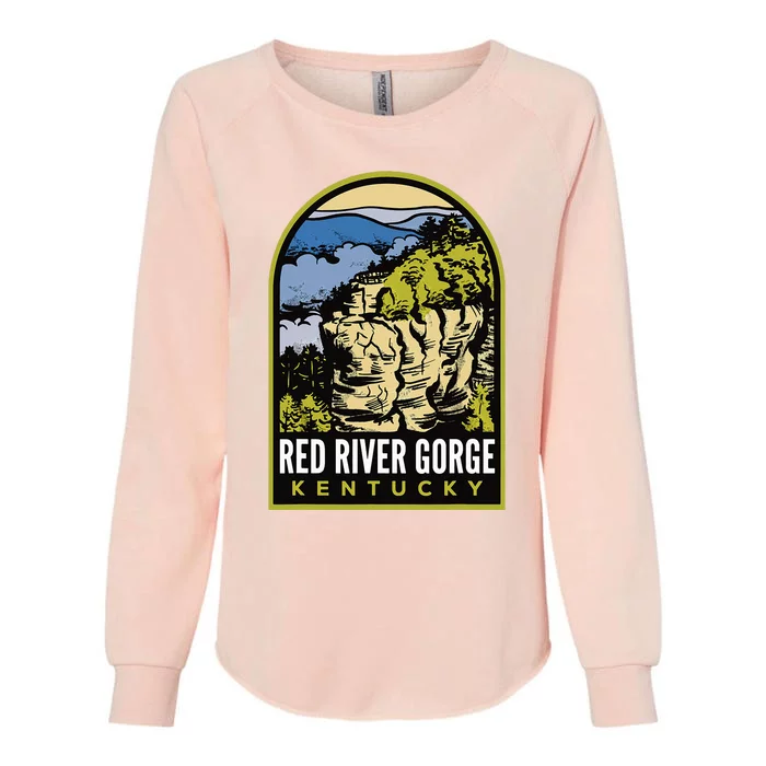 Red River Gorge Chimney Top Rock Womens California Wash Sweatshirt