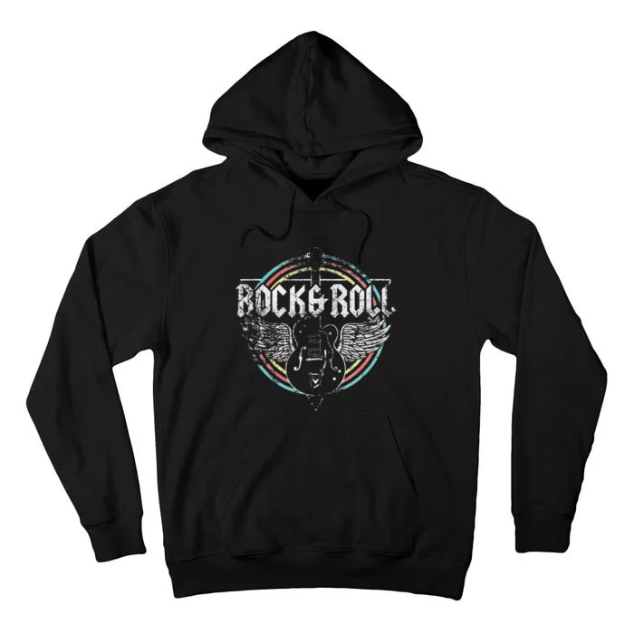 Rock & Roll Guitar Wings Music Classic Retro Tall Hoodie