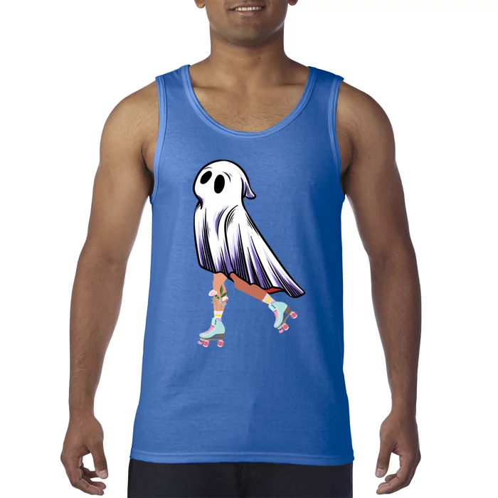 Rollerblade Roller Halloween Ghost Rolling Ghost Skating Cool Gift Tank Top