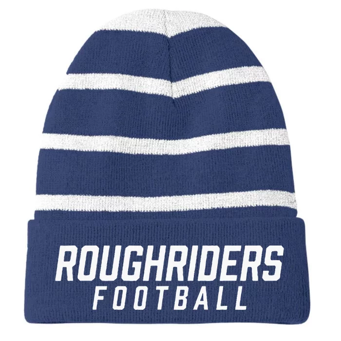 Red River High School Football Team Striped Beanie with Solid Band