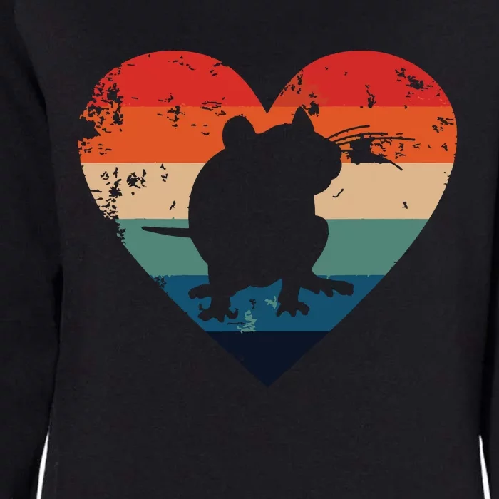 Rat Retro Heart Mouse Rodent Lover Rat Owner Womens California Wash Sweatshirt