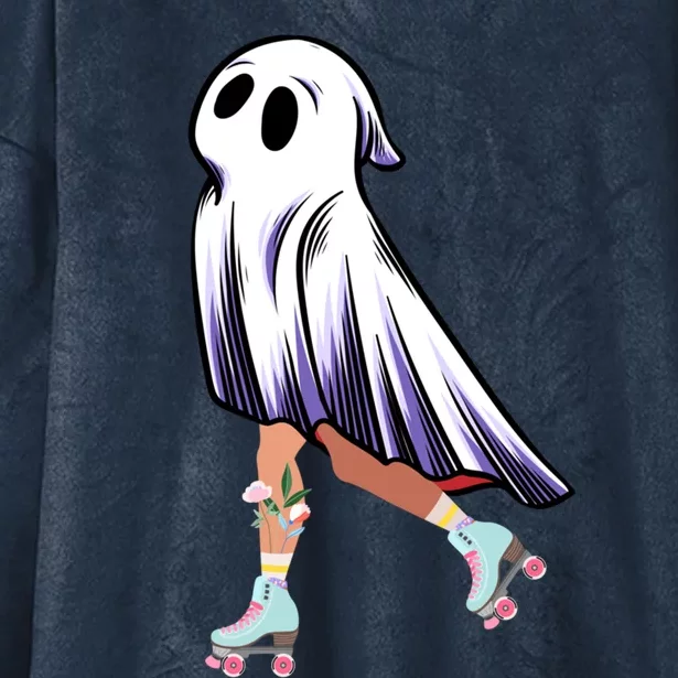 Rollerblade Roller Halloween Ghost Rolling Ghost Skating Gift Hooded Wearable Blanket