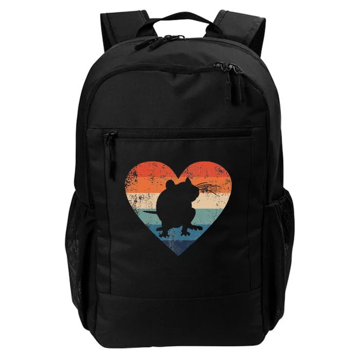 Rat Retro Heart Mouse Rodent Lover Rat Owner Daily Commute Backpack