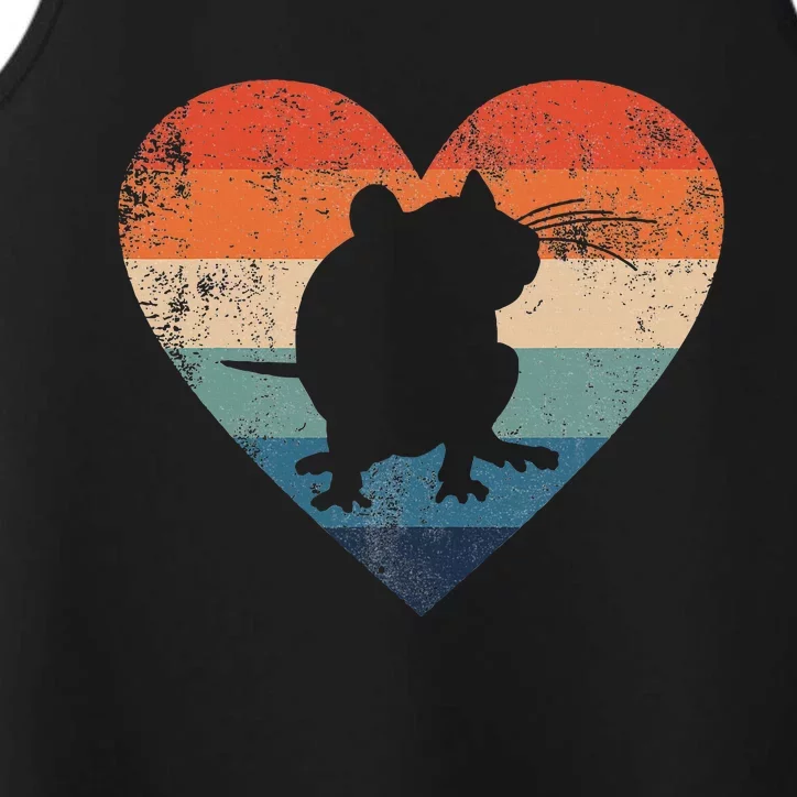 Rat Retro Heart Mouse Rodent Lover Rat Owner Performance Tank