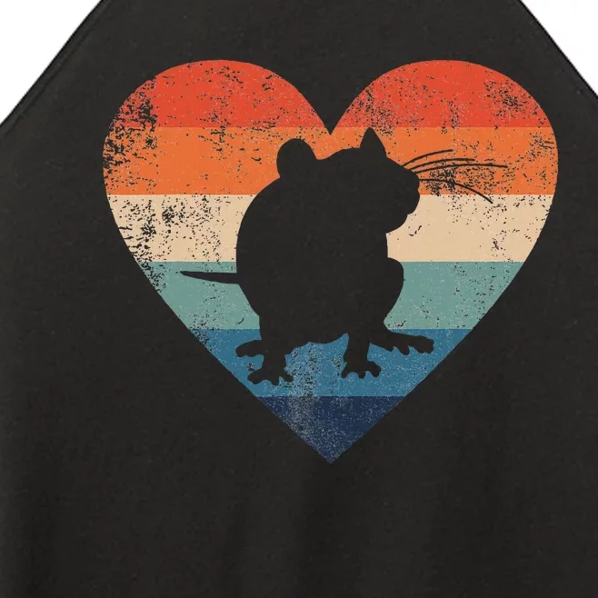 Rat Retro Heart Mouse Rodent Lover Rat Owner Women’s Perfect Tri Rocker Tank