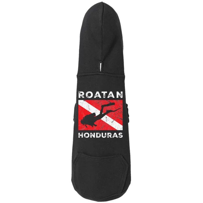 Retro Roatan Honduras Scuba Dive Vintage Dive Flag Diving Doggie 3-End Fleece Hoodie