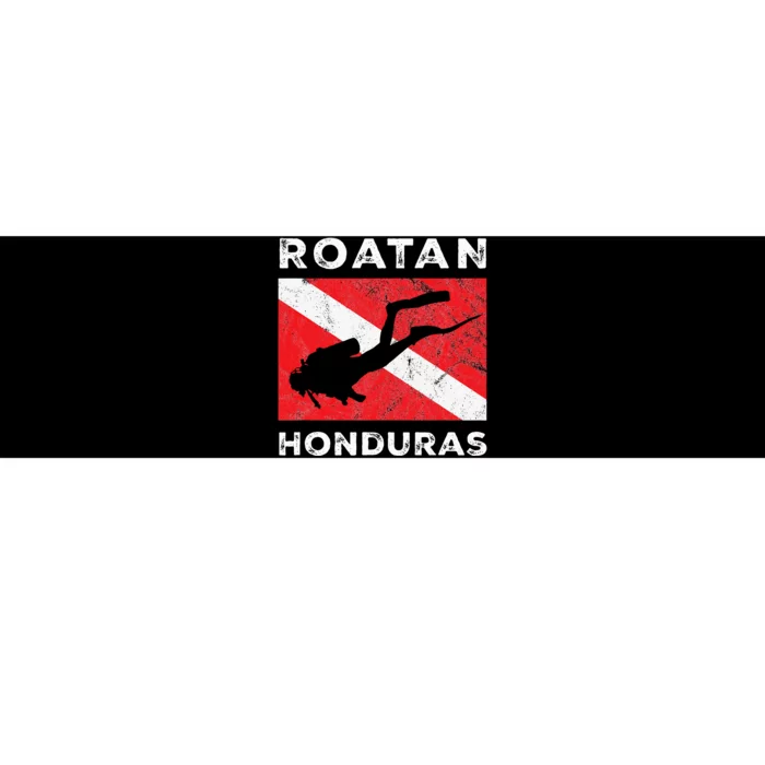 Retro Roatan Honduras Scuba Dive Vintage Dive Flag Diving Bumper Sticker