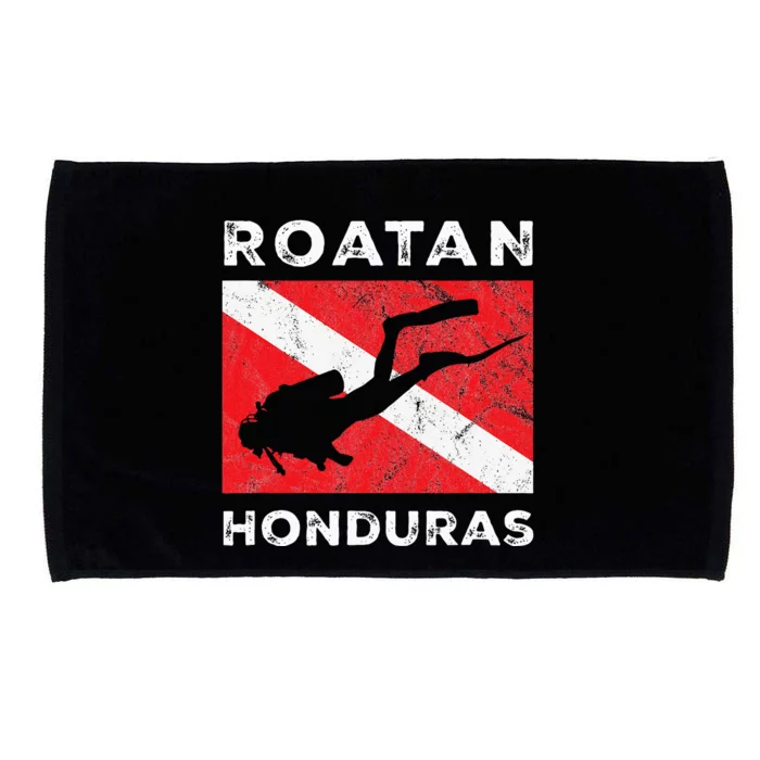 Retro Roatan Honduras Scuba Dive Vintage Dive Flag Diving Microfiber Hand Towel