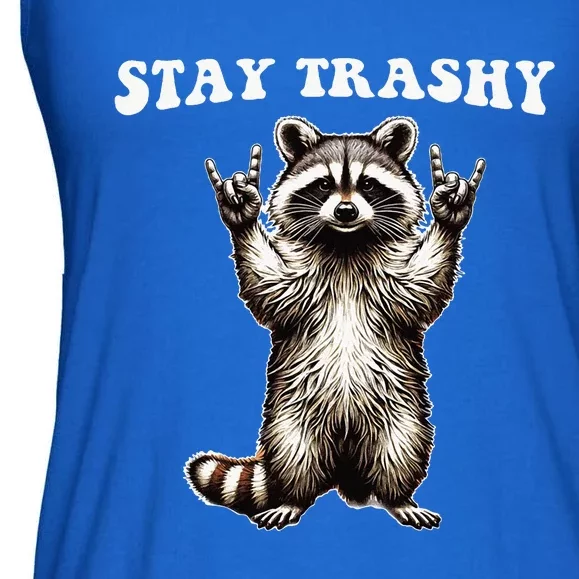 Raccoon Rockin' Hand Sign Trash Panda Ladies Essential Flowy Tank