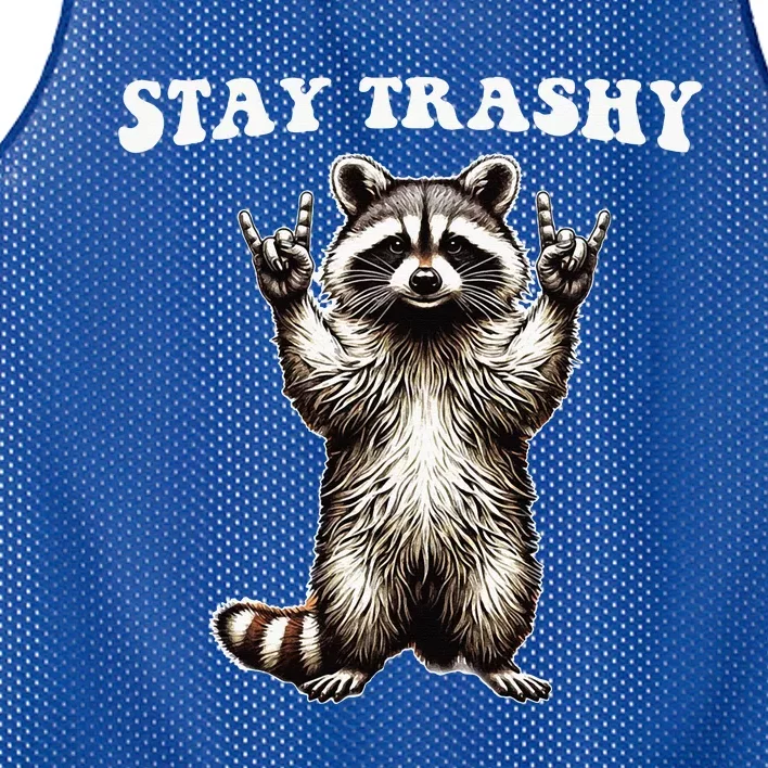 Raccoon Rockin' Hand Sign Trash Panda Mesh Reversible Basketball Jersey Tank