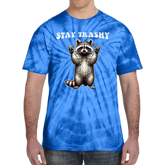 Raccoon Rockin' Hand Sign Trash Panda Tie-Dye T-Shirt