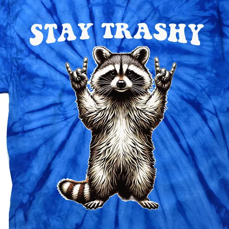 Raccoon Rockin' Hand Sign Trash Panda Tie-Dye T-Shirt