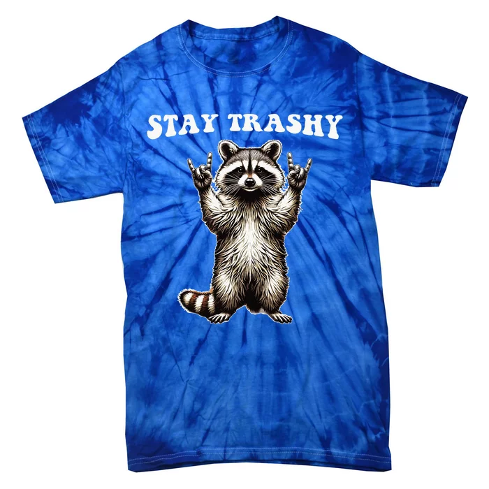 Raccoon Rockin' Hand Sign Trash Panda Tie-Dye T-Shirt