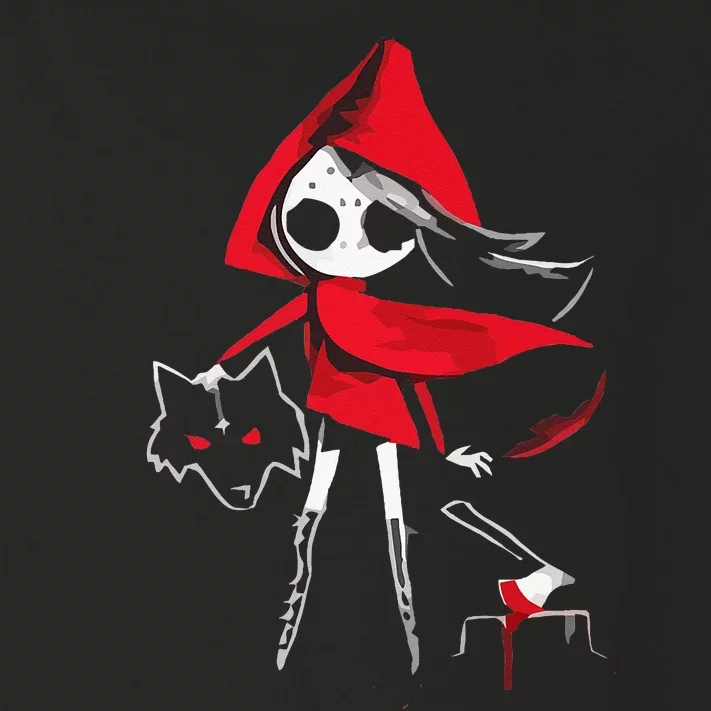 Red Riding Hood Girl With Head Of Wolf Scary Gothic Art Toddler Long Sleeve Shirt