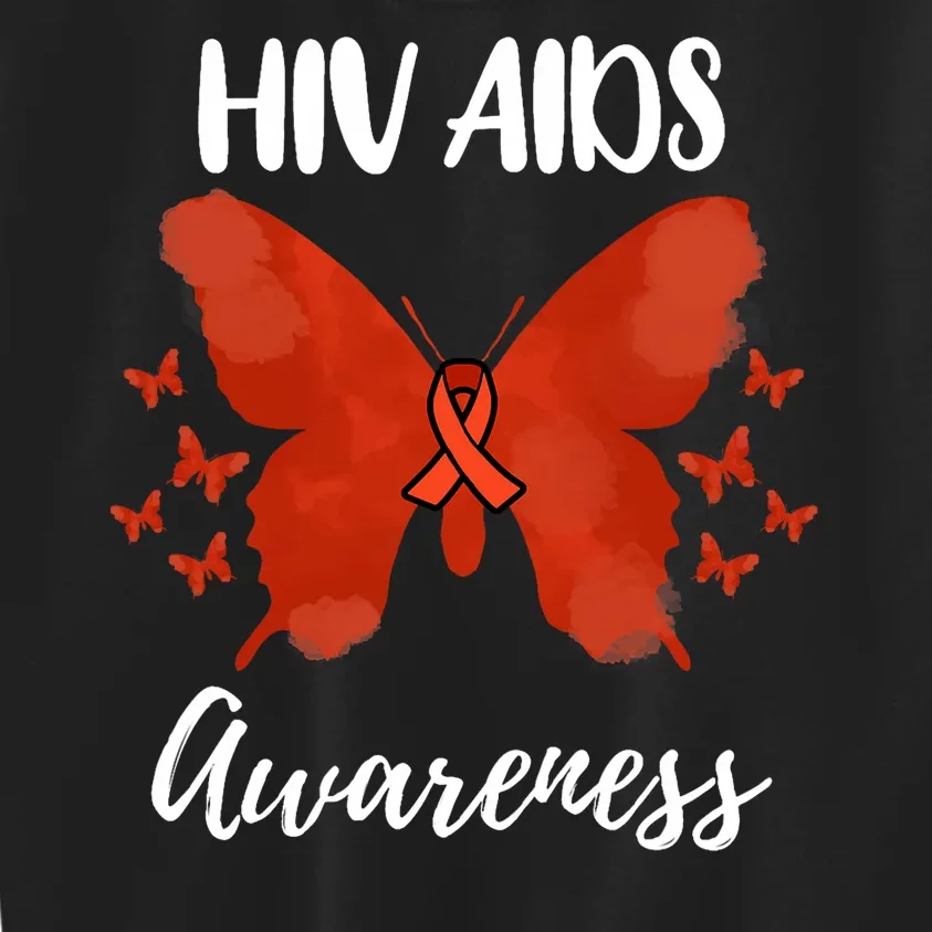 Red Ribbon Hiv Aids Awareness Kids Sweatshirt