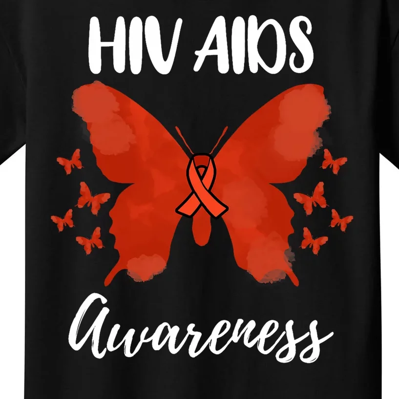 Red Ribbon Hiv Aids Awareness Kids T-Shirt