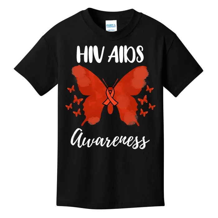 Red Ribbon Hiv Aids Awareness Kids T-Shirt