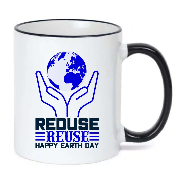 Reduse Resuse Happy Earth Day Black Color Changing Mug