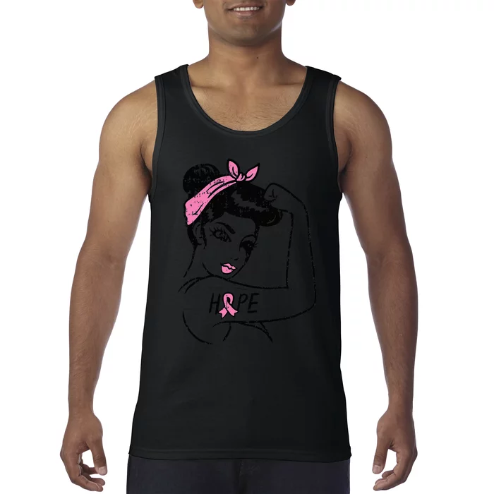 Rosie Riveter Hope Fighting Breast Cancer Awareness Tank Top