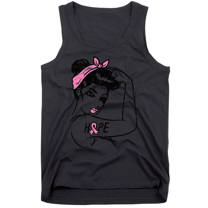 Rosie Riveter Hope Fighting Breast Cancer Awareness Tank Top