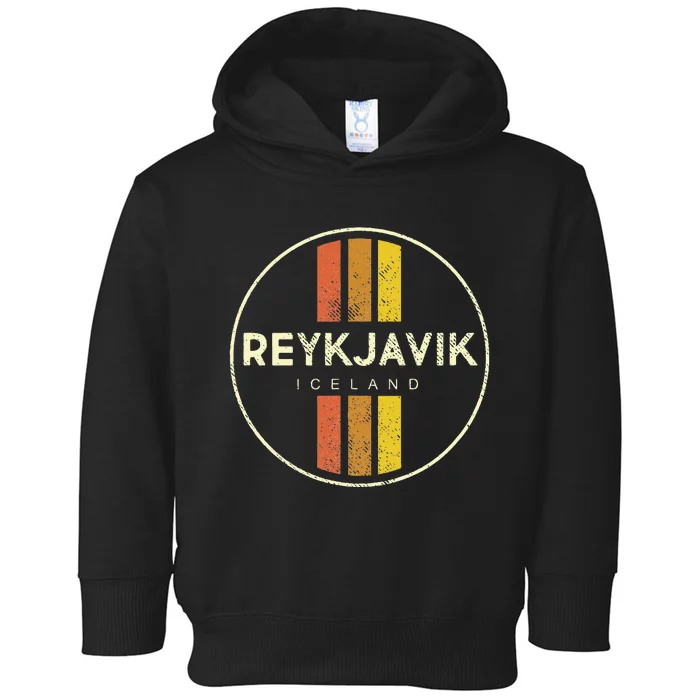 Retro Reykjavik Iceland Vintage Toddler Hoodie