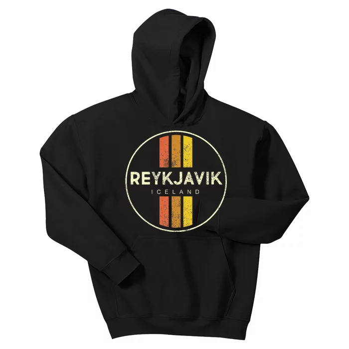 Retro Reykjavik Iceland Vintage Kids Hoodie