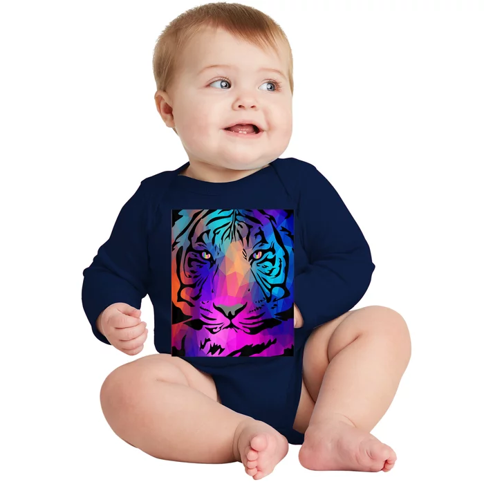 Regal Rainbow Iger Exotic Cat Merch Baby Long Sleeve Bodysuit