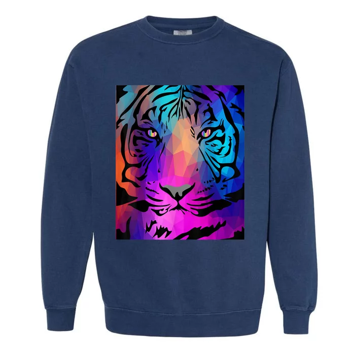 Regal Rainbow Iger Exotic Cat Merch Garment-Dyed Sweatshirt