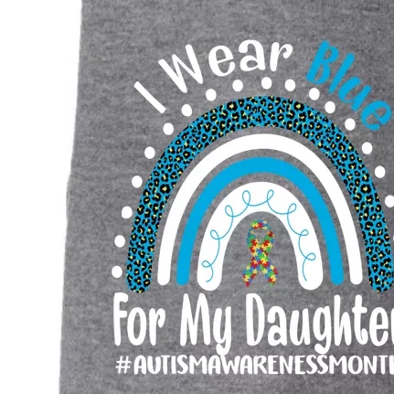 Rainbow Ribbon I Wear Blue For My Daughter Autism Awareness Great Gift Doggie 3-End Fleece Hoodie