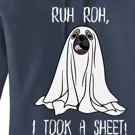 Ruh Roh I Took A Sheet! Funny Dog Halloween Women's Pullover Hoodie