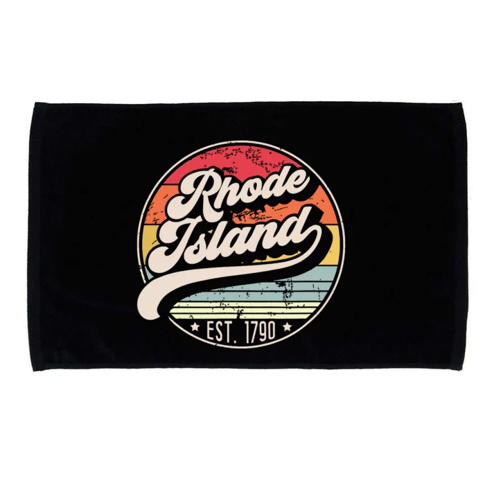 Retro Rhode Island Home State Ri Cool 70s Style Sunset Microfiber Hand Towel