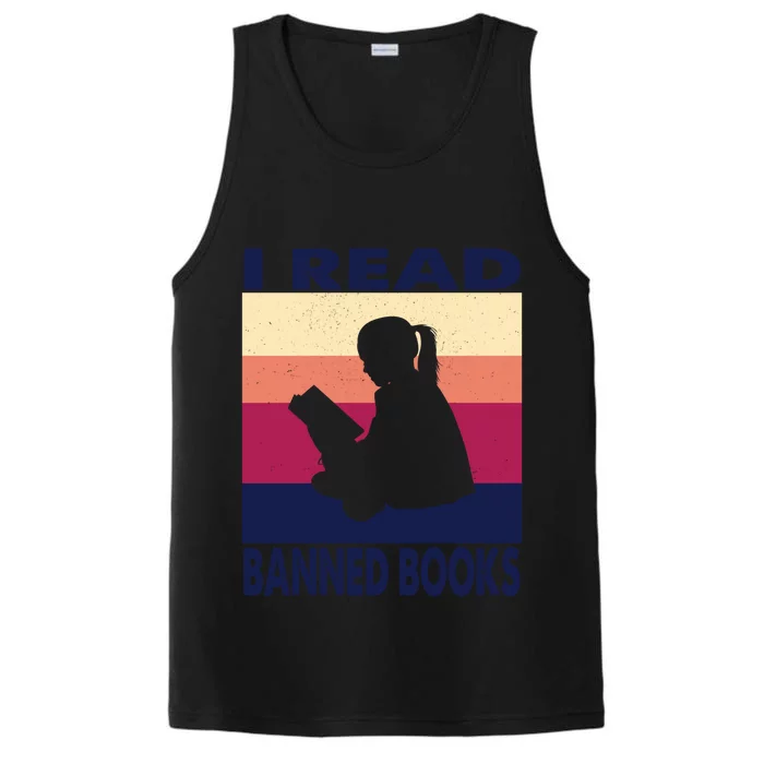 Reader Reading Image Picture Quote I Read Banned Books Cool Gift Performance Tank