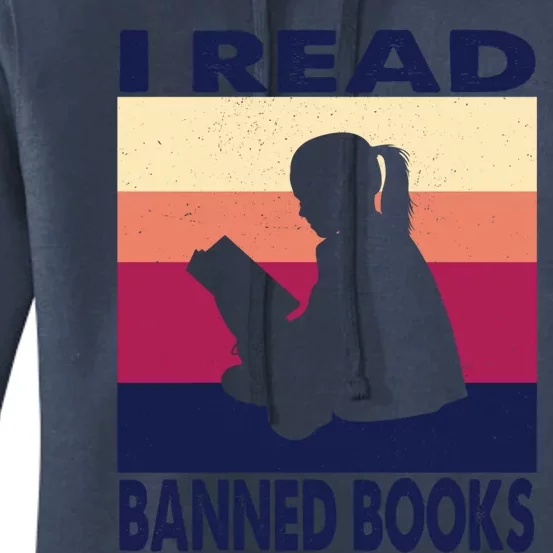 Reader Reading Image Picture Quote I Read Banned Books Cool Gift Women's Pullover Hoodie