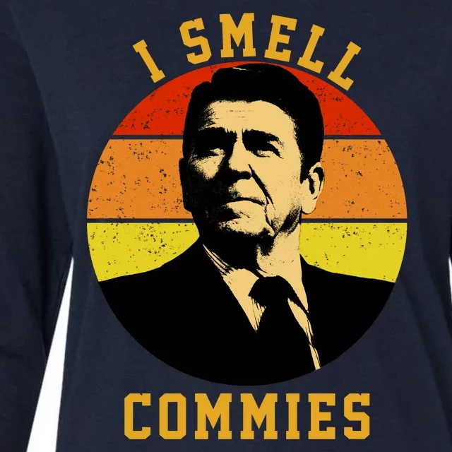 Ronald Reagan I Smell Commies Womens Cotton Relaxed Long Sleeve T-Shirt