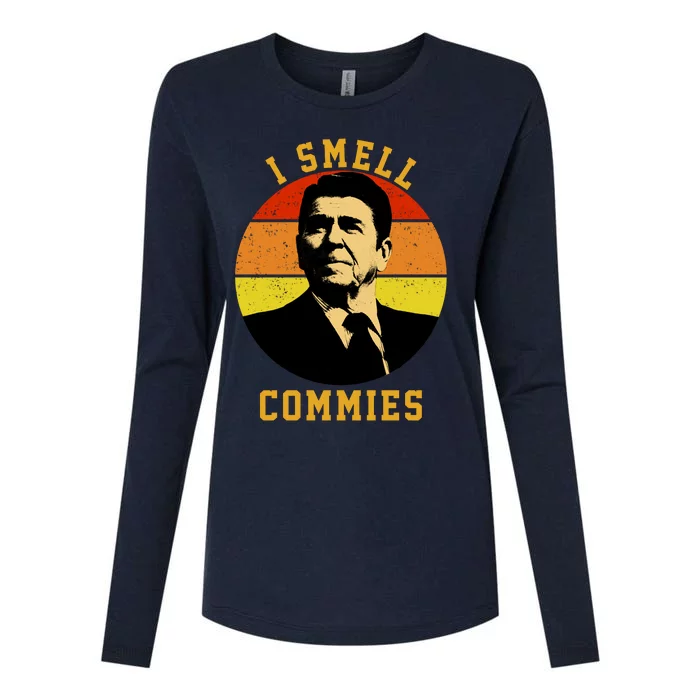 Ronald Reagan I Smell Commies Womens Cotton Relaxed Long Sleeve T-Shirt