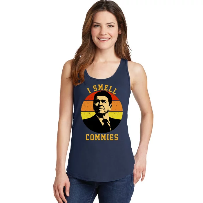 Ronald Reagan I Smell Commies Ladies Essential Tank